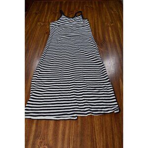 Old Navy Women's Size Small Black & White Striped Halter Tank Dress Y2K Preppy